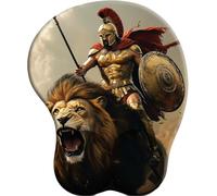 3D Mouse Mat with Wrist Support Lion King God of War Ergonomic Mouse Pad with Gel Wrist Rest Gaming Mousepad Non-Slip PU Base for Computer Laptop Office&Home