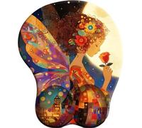 3D Mouse Mat with Wrist Support Moonlight Flower Fairy Ergonomic Mouse Pad with Silicone Comfort Gel Gaming Mousepad with Non-Slip PU Base for Computer Laptop Office&Home