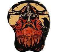 3D Mouse Mat with Wrist Support Red-haired God of War Ergonomic Mouse Pad with Gel Wrist Rest Gaming Mousepad Non-Slip PU Base for Computer Laptop Office&Home