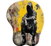 3D Mouse Mat Wrist Support Silence on the Yellow Wall Ergonomic Gel Gaming Mouse Pad Wrist Rest with Non-slip Base for Home Office Computer Laptop 27x22 cm