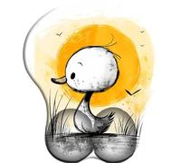 3D Mouse Mat Wrist Support Sunset Duckling Ergonomic Gel Gaming Mouse Pad Wrist Rest with Non-slip Base for Home Office Computer Laptop 27x22 cm