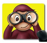 3D Mouse Pad Curious George Monkey Cartoon 3mm Thick/9in x 7in Non-Slip Neoprene Rubber Mousepads