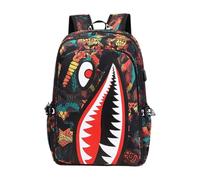 3D Mouth Graphic Print Backpack Comic Style Colorful Design School For Youths And Teens (Multicolour4, A)