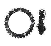 3D Moving Gear Clock Mechanical Hour Wheel Clock Industrial Steampunk Wall Clock with Moving Gears Large Retro Clock for Living Room Decor (Black)