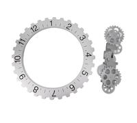 3D Moving Gear Clock Mechanical Hour Wheel Clock Industrial Steampunk Wall Clock with Moving Gears Large Retro Clock for Living Room Decor (Silver)