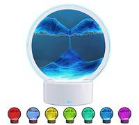 3D Moving Sand Art Desk Lamp,Flowing Sand Art Ornament,RGB Color Changing and Touch Control Sand Painting Liquid Desk Lamp for Home Desktop Office Decor