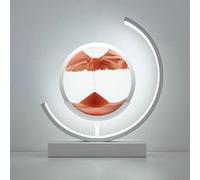 3D Moving Sand Art Table Lamp Creative Quicksand Painting Table Lamp, 3D Hourglass LED Lamp, Moving Sand Art Painting Desk Lamp, Three-Tone Light Quicksand Painting Art Bedside Table Lamp ( Color : Re