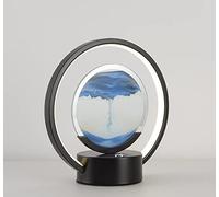 3D Moving Sand Night Lamp - Motion Display Table Lamp with LED Tricolor Light, Touch Button, and Stable Base for Home and Office