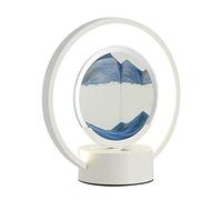 3D Moving Sand Night Lamp - Motion Display Table Lamp with LED Tricolor Light, Touch Button, and Stable Base for Home and Office