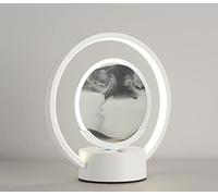 3D Moving Sand Night Lamp - Motion Display Table Lamp with LED Tricolor Light, Touch Button, and Stable Base for Home and Office