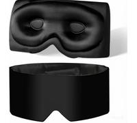 3D Mulberry Silk Luxury Sleep Mask for Sleeping - Bio-Contoured Silk Sleep Mask with Silver Ion Infusion for Skin & Hair - Light Blocking, Hypoallergenic - Luxury Sleep Aids for Women & Men