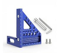3D Multi Angle Aluminum Alloy Measuring Ruler, Multi-purpose Carpenter's Triangle Square Scribing Carpenter Tool, 90 Degree 200Mm Blue, With Angle Position Pin