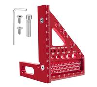 3D Multi Angle Carpenter Square 22.5-90 Degree Angle Measurement Tool High Precision Multi-Functional Engineers Square with Different Drill Holes and Positioning Aid for Engineer Carpenter (Red)