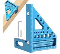 3D Multi Angle Measuring Ruler 22.5-90 Degree Aluminum Alloy Miter Triangle Ruler Woodworking Square Protractor High Precision Layout Measuring Tool for Engineer Carpenter