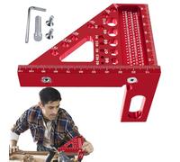 3D Multi-Angle Measuring Ruler, 3D Square Multi-Angle Protractor - Aluminum Alloy Triangle Rulers for Hole Position,Square Saddle Ruler, Square Protractor for L