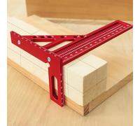 3D Multi-Angle Measuring Ruler,45/90 Degree Aluminum Alloy Woodworking Square Protractor,Drawing Line Ruler, Miter Triangle Ruler High Precision Layout Measuring Tool for Engineer Carpenter,R