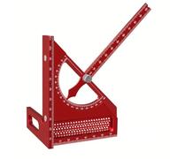 3D Multi-Angle Measuring Ruler, Adjustable Multi Angle Measuring Ruler 0-180 Degree Square Marking line Scribing for Measurings and Marking & Creating Spacing Marks (red metric)