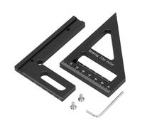 3D Multi Angle Measuring Ruler, Aluminum Alloy Woodworking Square Protractor, 45 and 90 Degree Miter Triangle Ruler with Accurate Scale for Carpenters and DIY Enthusiasts (Black)