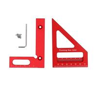 3D Multi Angle Measuring Ruler, Aluminum Alloy Woodworking Square Protractor, 45 and 90 Degree Miter Triangle Ruler with Accurate Scale for Woodworking, Carpentry and DIY Projects