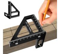 3D Multi-Angle Measuring Ruler, Detachable 45°& 90°Degree 3d Carpenter Square Triangle Ruler, High Precision Woodworking Square Protractor, Suitable for Carpenters DIY Enthusiast and Engineer(Black)