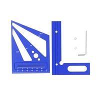 3D Multi Angle Measuring Ruler Durable Aluminum Alloy Woodworking Square Tool with Etched Marks for Precise Angle Measurement 22.5 30 45 60 67.5 90 Degrees Ideal for Carpenters (Blue)