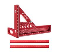3D Multi Angle Measuring Ruler, Metric Aluminum Alloy 22.5-90 Degree Woodworking Square Scribing High Precision Measuring Tools with 2 Woodworking pencil, for Engineers, Carpenters, Construction Use