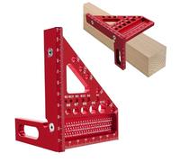 3D Multi-Angle Speed Square,22.5-90° High Precision Aluminum Alloy Carpenter Square,Multi-Functional Layout Measuring Tool with Drill Holes for Precision Woodworking,Construction & Engineering