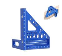 3D Multi-Angle Speed Square,22.5-90° High Precision Aluminum Alloy Carpenter Square,Multi-Functional Layout Measuring Tool with Drill Holes for Precision Woodworking,Construction & Engineering (Blue)