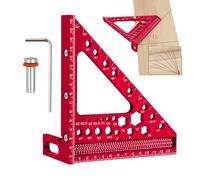 3D Multi Angle Woodworking Long Parts 15-90° Measuring Ruler with Angle Pins and Anti-Lost Rubber, Drill Bit Gauges and Nut Wrench Function for Quickly Checking Drill Bit Sizes