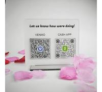 3D Multi QR Code Business Instagram WIFI Social Media Sign Personalized Venmo Cash Paypal Scan to Pay App Salon Beauty Hairdressers Beautician Gold and Silver Acrylic Sign (5 * 6 Inch)