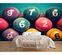 3D Mural Colorful Distressed Billiard Balls 150x130cm,Abstract Art Silk Cloth Decor Wallpaper,for Bedroom Living Room Sofa TV Background Not Self Adhesive