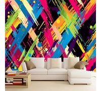 3D Mural Hippie Retro Vibes 130x80cm,Colorful Graffiti Silk Cloth Decor Wallpaper,for Bedroom Living Room Sofa TV Background