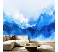 3D Mural Photo Wallpaper Sky Mist Blur Non-Woven 300x210cm (WxH) Backdrop Wall Interior Decor Watercolour Scandi Murals for Living Room, Bedroom and Kitchen