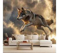 3D Mural Photo Wallpaper Wolf Non-Woven 366x256cm Backdrop Wall Interior Decor Sky Cloud Wolf Wallpaper 3D Panel Wall Animal Murals Restaurant Hall Living Room Hallway