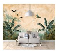 3D Mural Self-Adhesive Wallpaper Rainforest Plant Bird Landscape 100x70cm Living Room Bedroom Wall Paper Sticker Home Decor for Restaurant Hotels Decoration