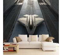3D Mural Wallpaper Airplane Poster Art Photo Wallpaper Non-Woven 3D Effect Fighter Jets Wallpaper Mural Decoration for Bedroom Living Room Corridor 250 x 175 cm