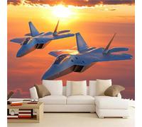3D Mural Wallpaper Airplane Poster Art Photo Wallpaper Non-Woven 3D Effect Fighter Wallpaper Mural Decoration for Bedroom Living Room Corridor 150 x 100 cm