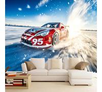 3D Mural Wallpaper Car Poster Art Photo Wallpaper Non-Woven 3D Effect Sports Car Wallpaper Mural Decoration for Bedroom Living Room Corridor 365 x 254 cm