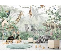 3D Mural Wallpaper Children's Room Jungle Animal Baby Room 3D Murals Wallpaper for Bedroom and Living Room Wall Decoration
