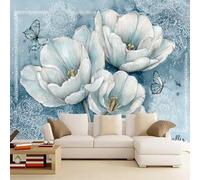 3D Mural Wallpaper Floral Poster Art Photo Wallpaper Non-Woven 3D Effect Butterfly Wallpaper Mural Decoration for Bedroom Living Room Corridor 200 x 140 cm