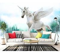 3D Mural Wallpaper Forest Dream Horse Wallpaper 3D Effect Murals for Bedroom and Living Room Wall Decoration -KX02103, 400x255cm