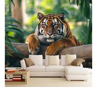 3D Mural Wallpaper King of The Forest Poster Art Photo Wallpaper Non-Woven 3D Effect Tiger Wallpaper Mural Decoration for Bedroom Living Room Corridor 430 x 300 cm