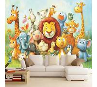3D Mural Wallpaper Lion Poster Art Photo Wallpaper Non-Woven 3D Effect Giraffe Wallpaper Mural Decoration for Bedroom Living Room Corridor 365 x 254 cm