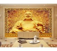 3D Mural Wallpaper Maitreya Buddha Always Smiles Wallpaper 3D Effect Murals for Bedroom and Living Room Wall Decoration -KX02895, 400x255cm