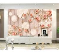 3D Mural Wallpaper Marble Rose Pattern Wallpaper 3D Effect Murals for Bedroom and Living Room Wall Decoration -KX00322, 400x280cm