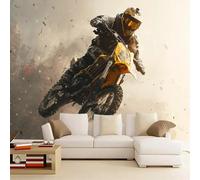 3D Mural Wallpaper Motorcycle Poster Art Photo Wallpaper Non-Woven 3D Effect Sports Wallpaper Mural Decoration for Bedroom Living Room Corridor 430 x 300 cm