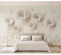 3D Mural Wallpaper Origami Flower Bird Wallpaper 3D Effect Murals for Bedroom and Living Room Wall Decoration -KX01157, 350x250cm