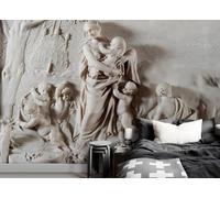 3D Mural Wallpaper Relief Angel Retro Wallpaper 3D Effect Murals for Bedroom and Living Room Wall Decoration -KX03254, 350x250cm