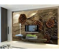 3D Mural Wallpaper Relief Rose Marble Pattern Wallpaper 3D Effect Murals for Bedroom and Living Room Wall Decoration -KX05891, 350x250cm
