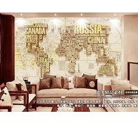 3D Mural Wallpaper Retro World Map Wallpaper 3D Effect Murals for Bedroom and Living Room Wall Decoration -KX05193, 450x280cm